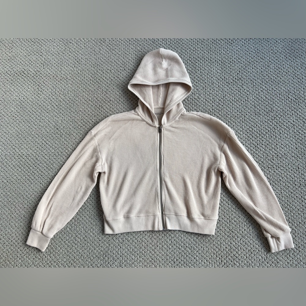 AnF Cream Waffle Zip-Up